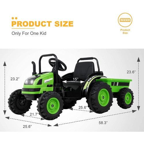 UENJOY 6V Tractor Kids Ride-On with Detachable Wagon - Toytexx UENJOY 6V Tractor Kids Ride-On with Detachable Wagon - Toytexx